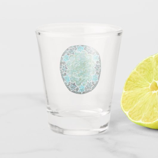 Jüdischer Star MedallionArt Shot Glass Schnapsglas (Rückseite)