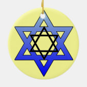 Jüdischer Star, Star von David, Magen David Orname Keramikornament (Hinten)
