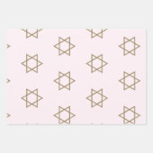 Jüdischer Star von David Elegant Rosa Floral Geschenkpapier Set (Vorderseite 2)