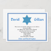 Jüdischer Star von David Twins Bar Mitzvah Einladu Einladung (Vorne/Hinten)