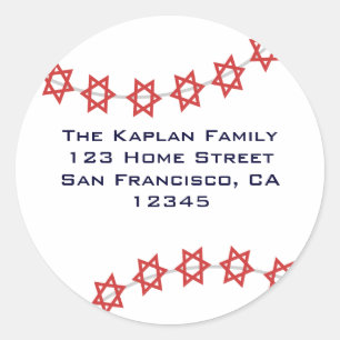 Jüdischer Stern-Baseball-Aufkleber Runder Aufkleber