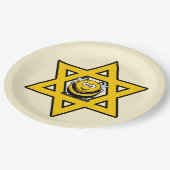 Jüdischer Stern von David mit einer Honey Bee Pappteller (Schrägansicht)