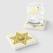 Jüdischer Stern von David mit einer Honey Bee Steinuntersetzer (Seitenansicht)