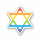 Jüdischer Stern von David Pride Month Aufkleber (Vorderseite)