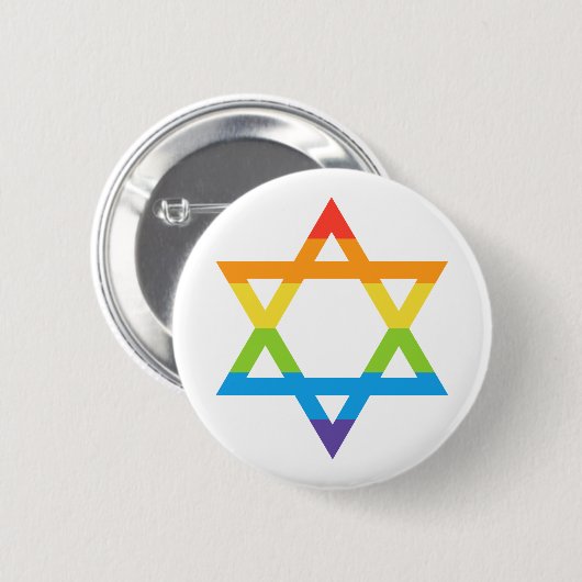 Jüdischer Stern von David Pride Month Button (Vorne & Hinten)