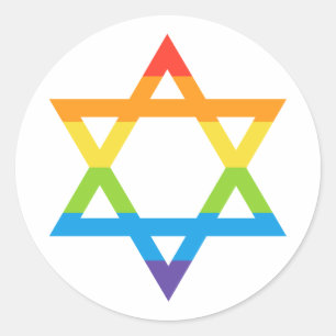 Jüdischer Stern von David Pride Month Runder Aufkleber
