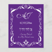 Jüdischer Swirl Rahmen Hochzeit Einladung Flyer (Hinten)