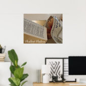 Jüdischer Teddy Bär mit Tallit Shabbat Shalom Poster (Heimbüro)