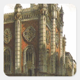 Jüdischer Tempel in der Stadt Leopold durch Rudol Quadratischer Aufkleber