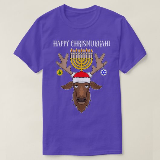 Jüdischer Weihnachtsbaum Happy Chrismukah T-Shir T-Shirt (Design vorne)