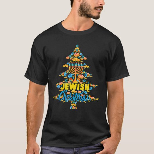 Jüdischer Weihnachtsbaum Happy Hanukkah Chanukah T-Shirt (Vorderseite)
