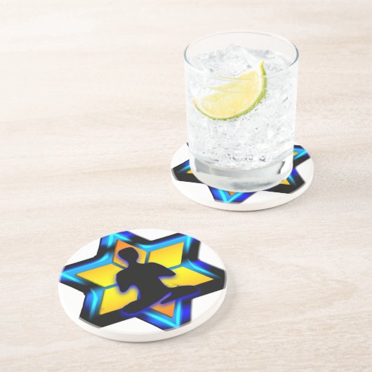 Jüdischer Yoga Getränkeuntersetzer (Seite)