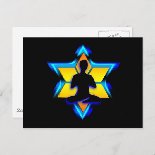 Jüdischer Yoga Postkarte (Vorne/Hinten)