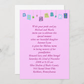 Jüdisches Baby-Girl-Benennung Einladung Hebräisch  (Vorne/Hinten)