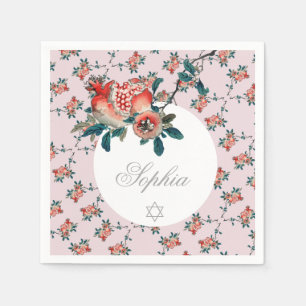 Jüdisches Baby-Girl-Benennung Sweet Pink Pomegrana Serviette