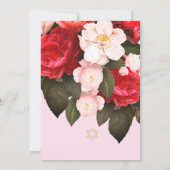 Jüdisches Baby-Naming Blumenrosa Gold Einladung (Rückseite)