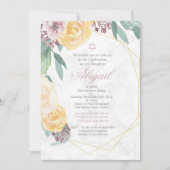 Jüdisches Baby Naming Geometric Floral Elegant Ros Einladung (Vorderseite)