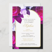 Jüdisches Baby-Naming Lila Black Gold Einladung (Vorderseite)