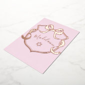 Jüdisches Baby-Naming Pink Ribbon Elegant Foil Folieneinladung (Gedreht)
