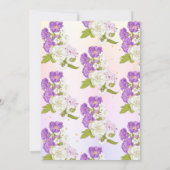 Jüdisches Bat Mitzvah Lila florales Gold Hebräisch Einladung (Rückseite)