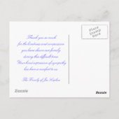 Jüdisches Beileid Danke, Postcard Postkarte (Rückseite)