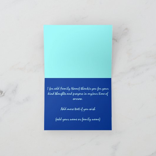 Jüdisches Beileid Dankeschön Karte (Innenseite)