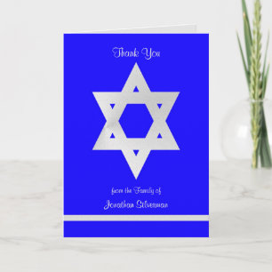 Jüdisches Beileid Dankeschön Karte - Blau