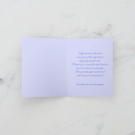 Jüdisches Beileid Vielen Dank Notiz Karte (Innenseite)