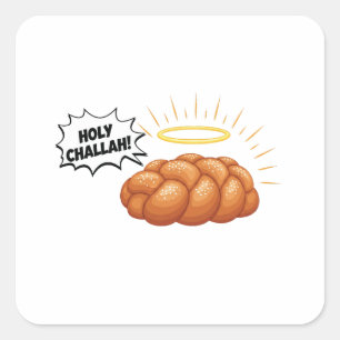 Jüdisches Brot der Heiligen Challah Hanukkah Quadratischer Aufkleber
