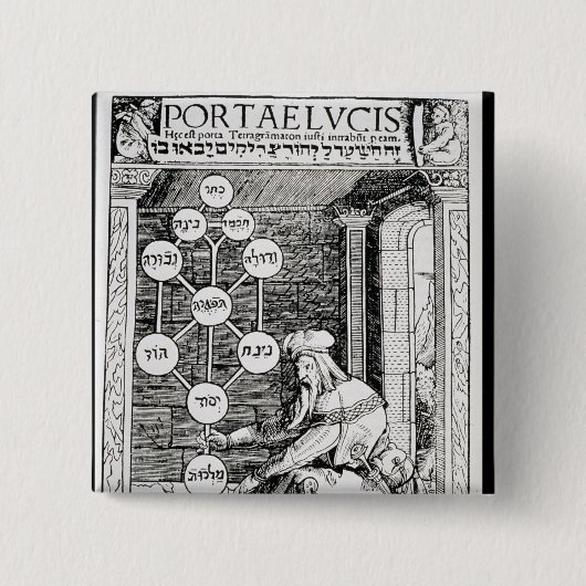 Jüdisches cabbalist, das ein sephiroth hält button (Vorderseite)