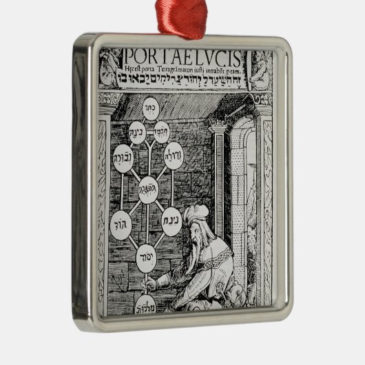 Jüdisches cabbalist, das ein sephiroth hält ornament aus metall (Rechts)