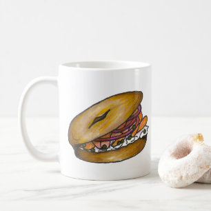 Jüdisches Deli Bagel Cream Cheese Lox Zwiebel Cape Kaffeetasse