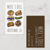 Jüdisches Deli Food Bagel Knish Pickle Reuben Blin Visitenkarte (Vorne/Hinten)