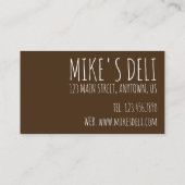 Jüdisches Deli Food Bagel Knish Pickle Reuben Blin Visitenkarte (Rückseite)