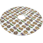 Jüdisches Deli Foods Pickle Knish Blintz Bagel Lox Polyester Weihnachtsbaumdecke (Schrägansicht)