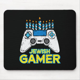 Jüdisches Gamer Chanukah Videospiel Men Boys Kids Mousepad