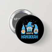 Jüdisches Glück Hanukkah Gnome Menorah Juw Holiday Button (Vorne & Hinten)