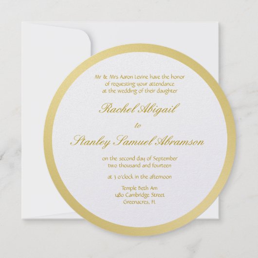 Jüdisches Hochzeitsfest - Einladung in Gold und El (Rückseite)