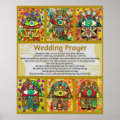 Jüdisches Hochzeitsgebet Golden Hamsa Poster (Vorne)