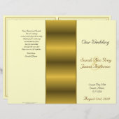 jüdisches Hochzeitsprogramm für Creme und Gold (Vorne/Hinten)