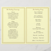 jüdisches Hochzeitsprogramm für Creme und Gold (Rückseite)