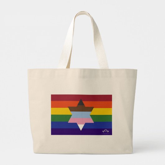 Jüdisches inklusives Flag Tote Bag Jumbo Stoffbeutel (Rückseite)