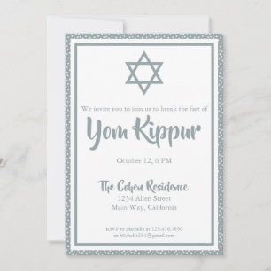 Jüdisches Jom-Kippur-Festbrechen des Fastens Abend Einladung