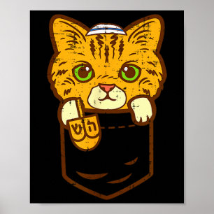 Jüdisches Kätzchen Cket Katze Menora Chanukka Pyja Poster