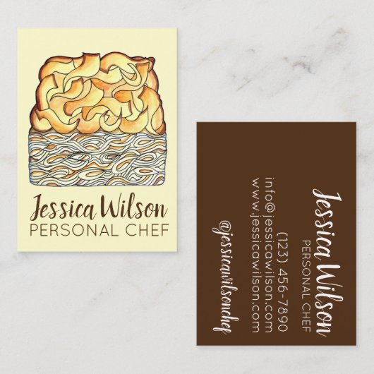 Jüdisches Kugel-Junge Noodle Casserole Visitenkarte (Vorne/Hinten)