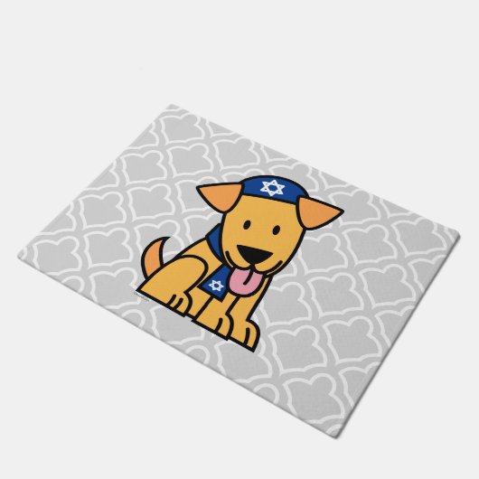 Jüdisches Labrador retriever Hündchen Chanukkas Fußmatte (Schrägansicht)