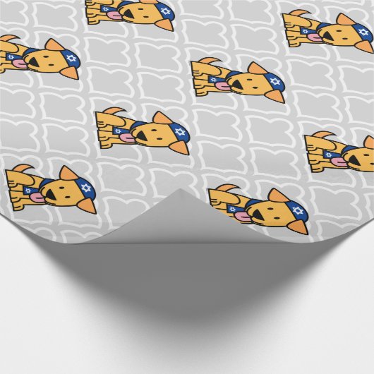 Jüdisches Labrador retriever Hündchen Chanukkas Geschenkpapier (Ecke)