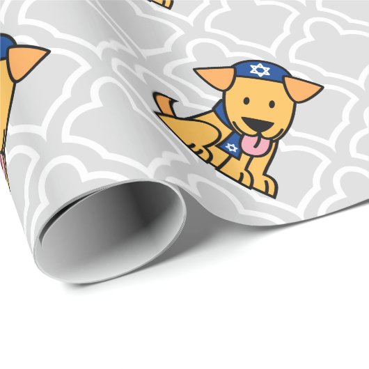 Jüdisches Labrador retriever Hündchen Chanukkas Geschenkpapier (Rolleneckpunkt)