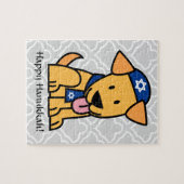 Jüdisches Labrador retriever Hündchen Chanukkas Puzzle (Horizontal)