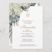 Jüdisches Mädchen-Baby-Benennung von Blumenblätter Einladung (Vorne/Hinten)